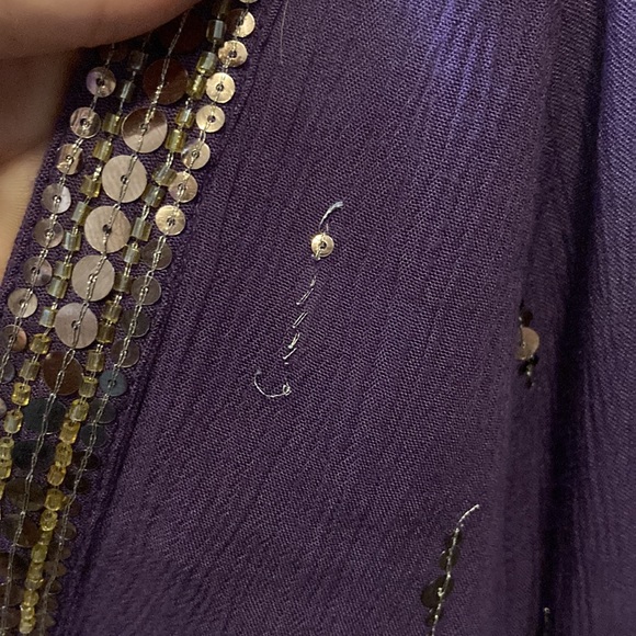 Free People XS gold sequined purple slip - Picture 4 of 9